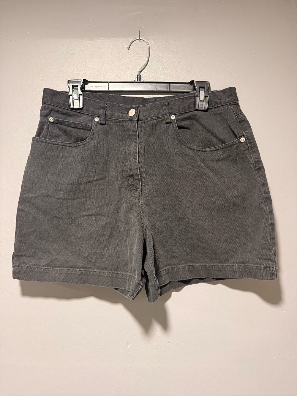 Black High-Rise Women's Denim Shorts